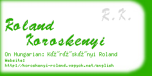 roland koroskenyi business card